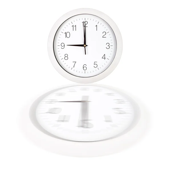 Reloj blanco que muestra nueve en punto — Foto de Stock