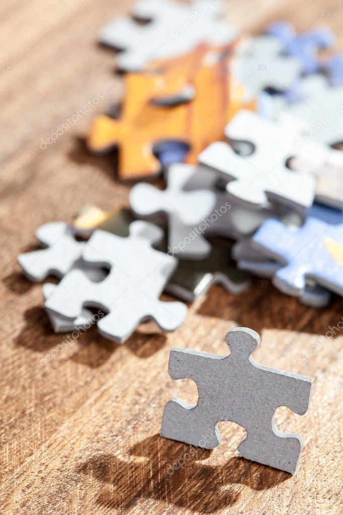 Closeup of Jigsaw Puzzle Piece