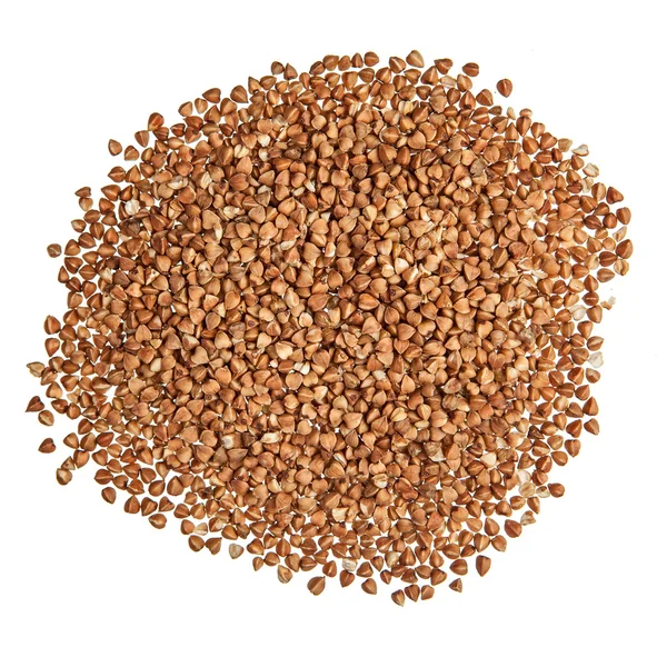 Buckwheat pile on white — Stock Photo, Image