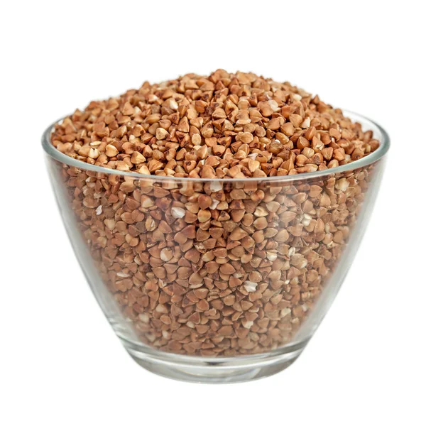 Buckwheat in glass bowl Royalty Free Stock Photos