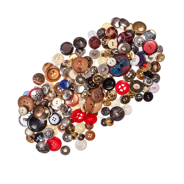 Pile of old sewing buttons — Stock Photo, Image