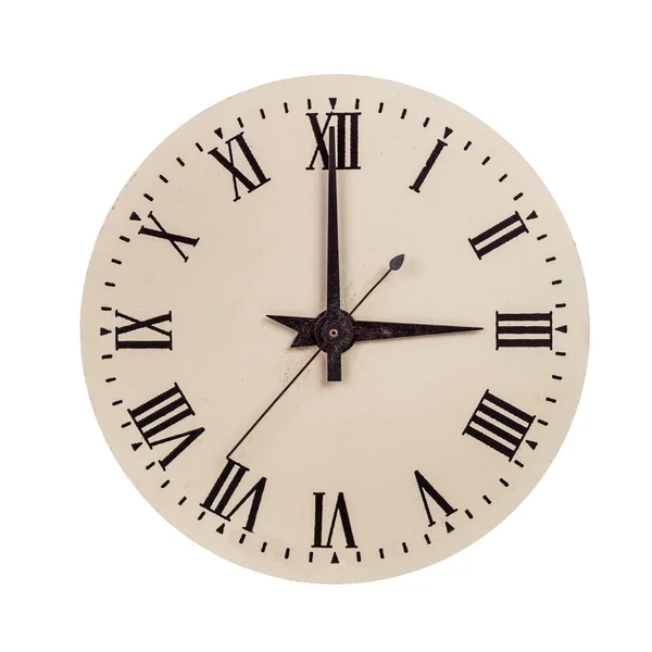 Vintage relógio rosto mostrando três horas — Fotografia de Stock
