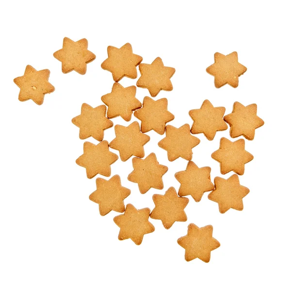 Gingerbread yıldız üzerinde beyaz — Stok fotoğraf