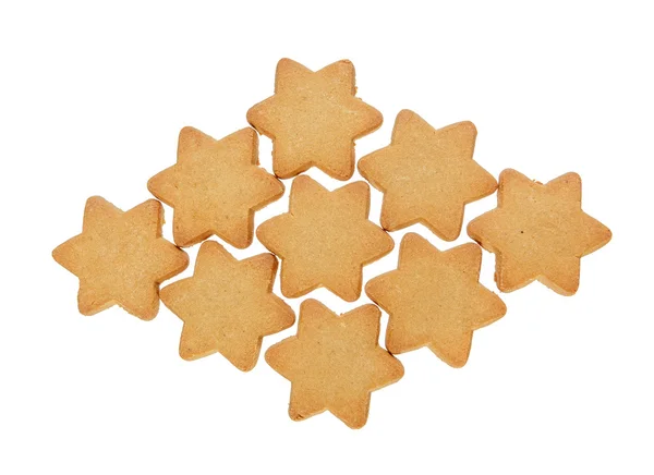 Gingerbread stars over white — Stock Photo, Image