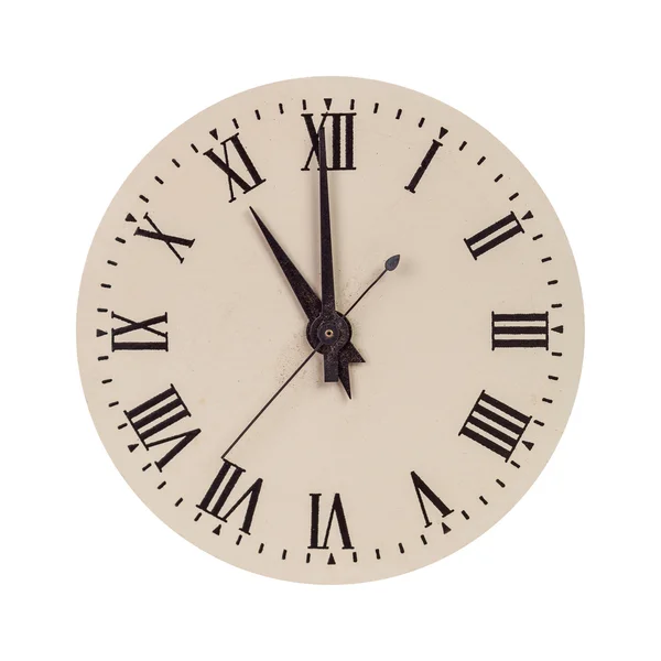 Vintage clock face showing eleven o'clock Stock Picture