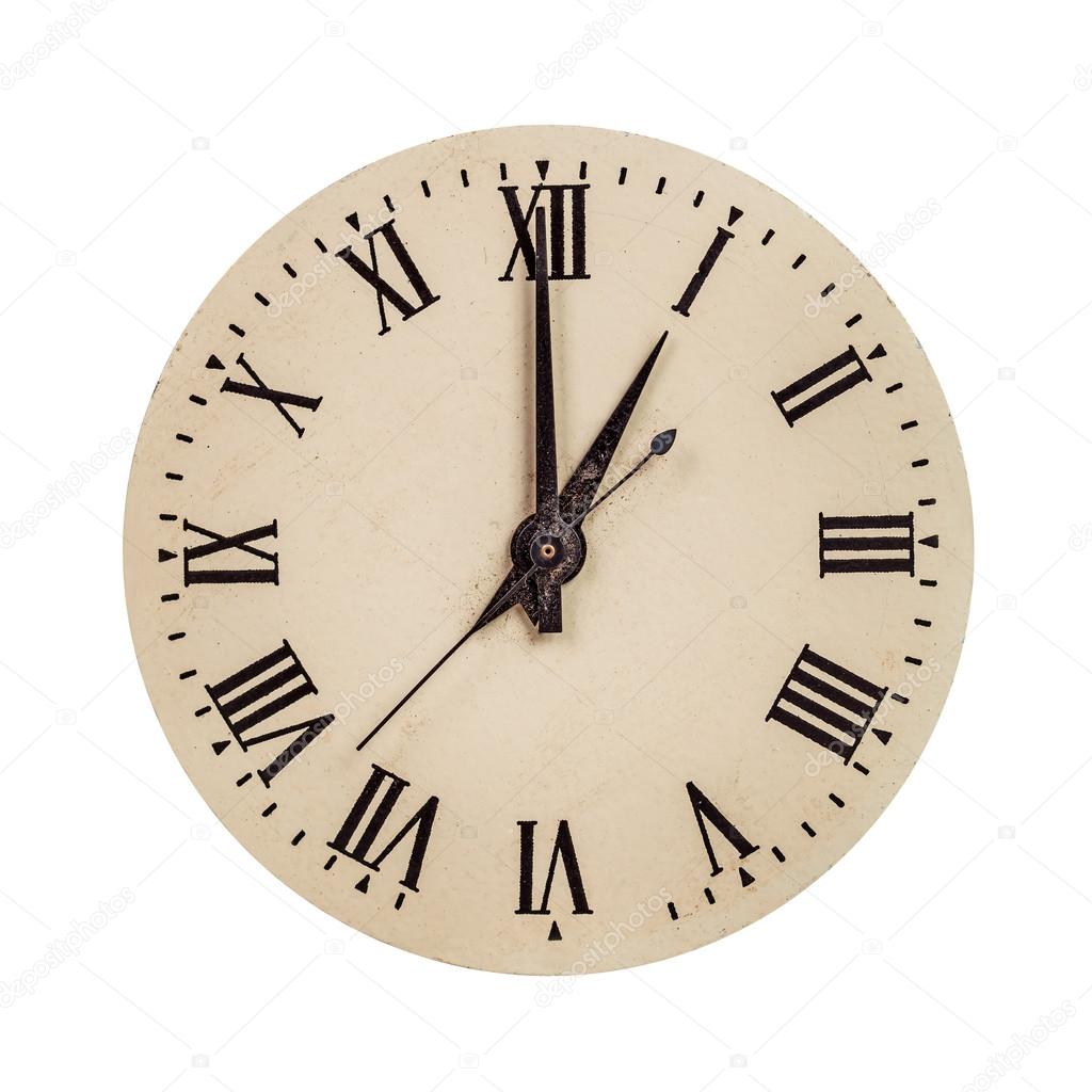 Vintage Clock Face Showing One O Clock Stock Photo Image By C Verdateo