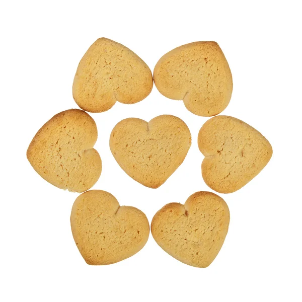 Hart gevormde cookies bloesem — Stockfoto