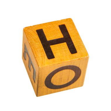 H harfi ile ahşap blok