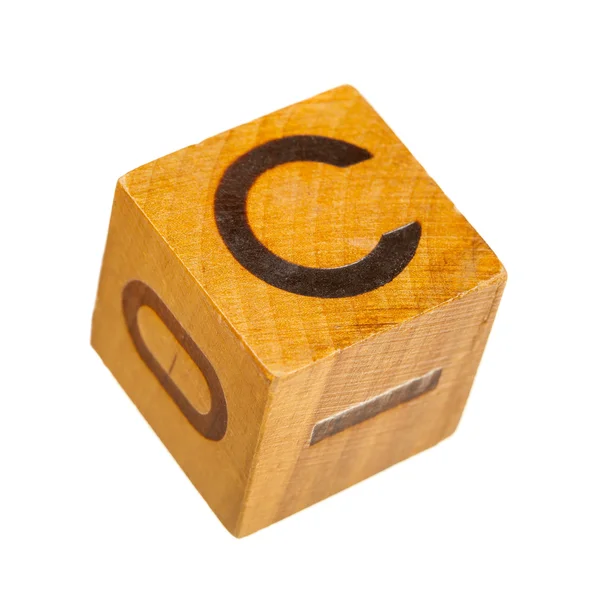 Houten blok met hoofdletter C — Stockfoto