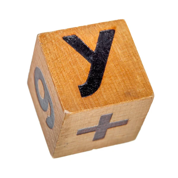 Дерев'яний блок з великою літерою Y — стокове фото