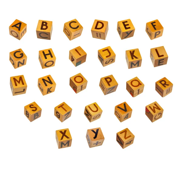 Alphabet  letters on wooden blocks — Stock Photo, Image