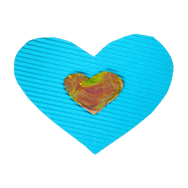 Corazón de cartón azul — Foto de Stock