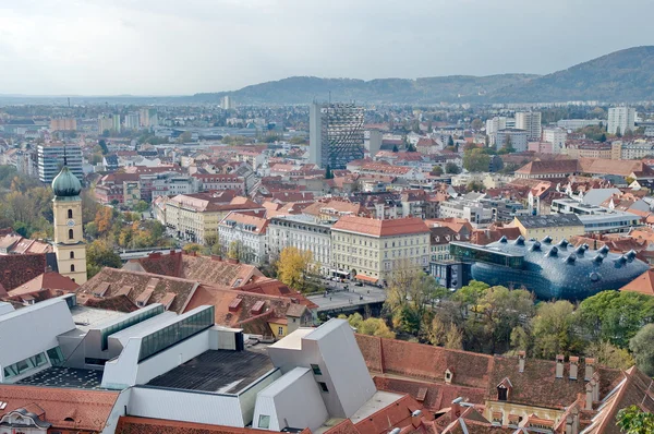 Graz şehrinde Avusturya yukarıdan — Stok fotoğraf