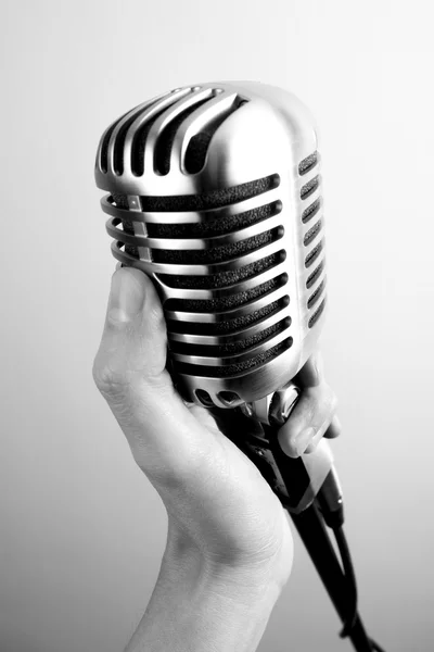 Vintage microphone on white background — Stock Photo, Image