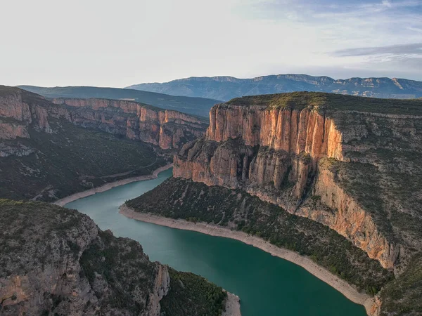 Vista aérea del Congost de Mont Rebei en España, Europa —  Fotos de Stock