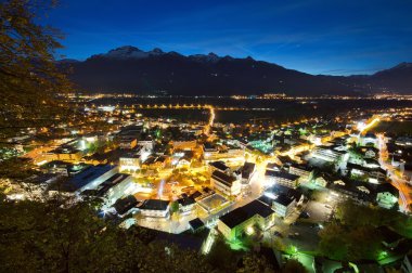 Nightscene of Vaduz in Liechtenstein at night clipart