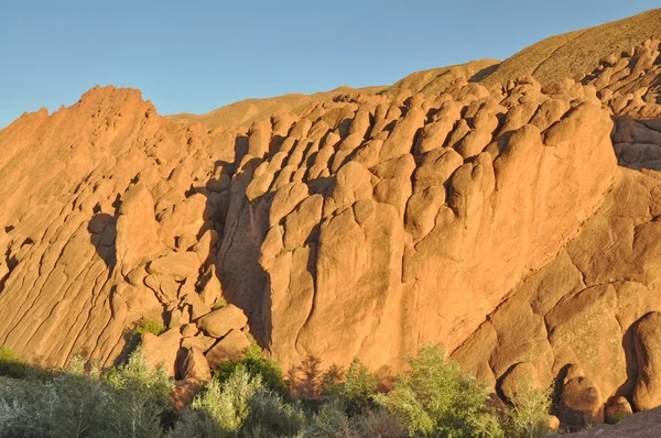 Seltsame Felsformationen in der dades-Schlucht, Marokko, Afrika — Stockfoto