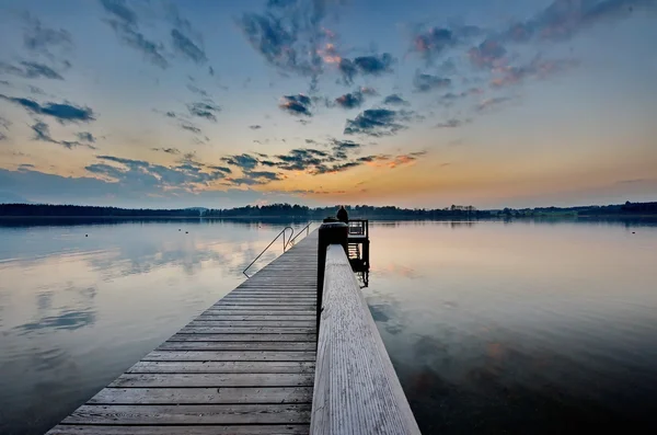 Sunset at lake Chiemsee in Germany Stock Image