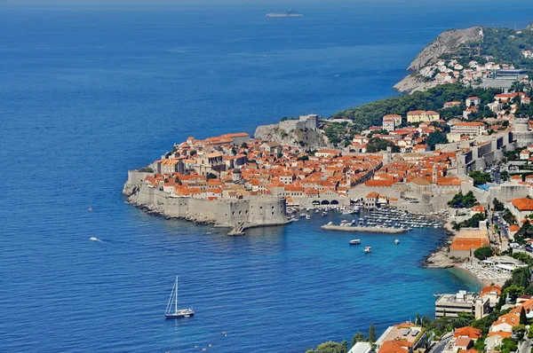 Ville de Dubrovnik en Croatie d'en haut — Photo