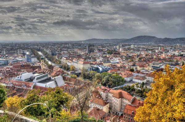 Graz şehrinde Avusturya yukarıdan — Stok fotoğraf