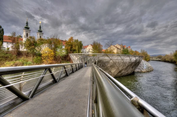 Isla artificial en el río Mur en Graz —  Fotos de Stock