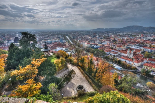 Miasta w Grazu w Austrii z góry — Zdjęcie stockowe