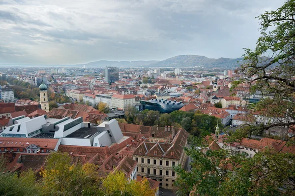 Graz şehrinde Avusturya yukarıdan — Stok fotoğraf