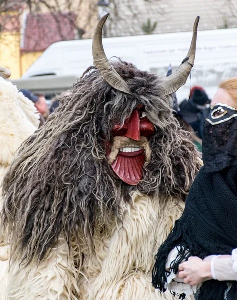 MOHACS, HONGRIE - 07 FÉVRIER : Des personnes non identifiées masquées — Photo