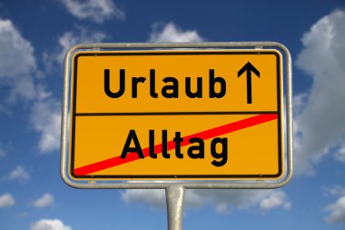 Alman yol işareti günlük rutin ve tatil