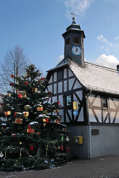 Δημαρχείο και χριστουγεννιάτικο δέντρο — Φωτογραφία Αρχείου