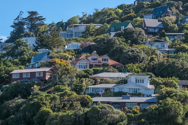 Wohngebiet am Sommerstrand in Christchurch — Stockfoto