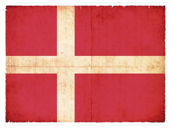 Bandeira grunge de denmark — Fotografia de Stock