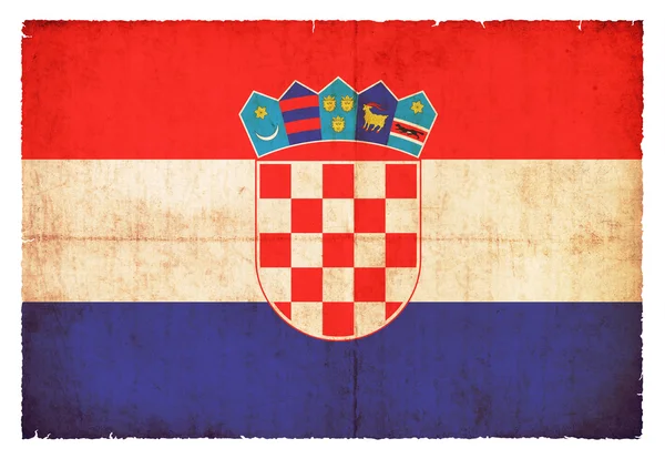 グランジ クロアチアの旗 — ストック写真