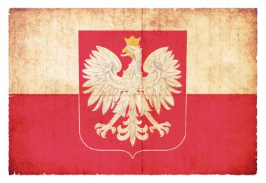 Grunge arması ile Polonya bayrağı
