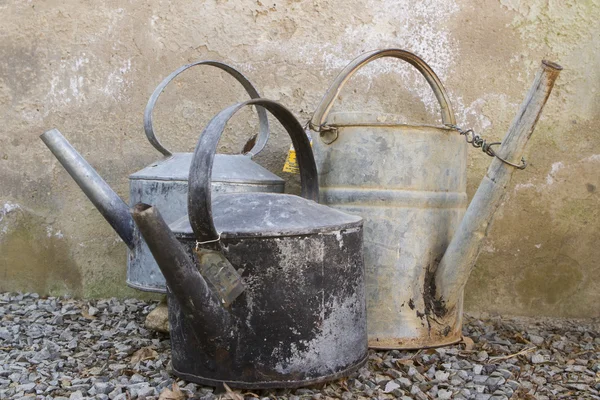 Three old kettles — Stock Photo, Image