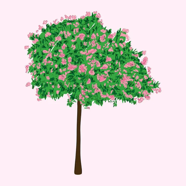 Vektör çizim çiçek açan bir ağaç