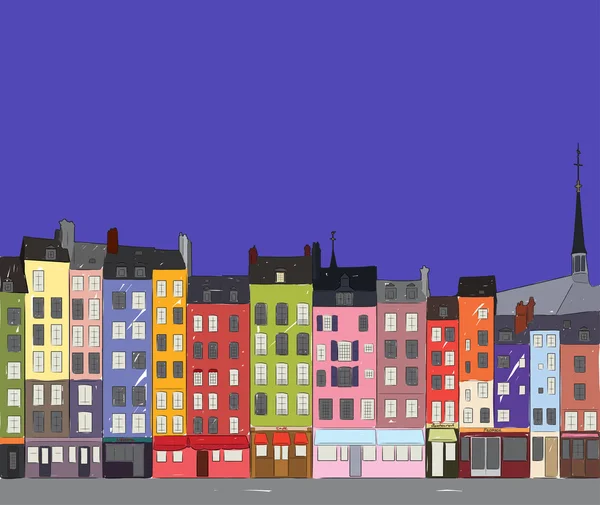 Cityscape Honfleur, vector illustration — Stock Vector