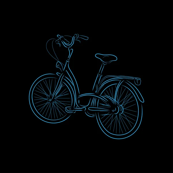 Outline of bicycle, vector illustration — Stock Vector