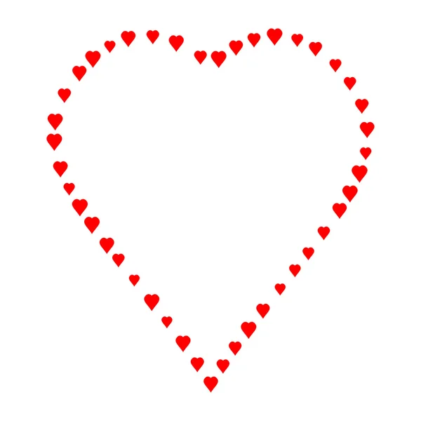 Çerçeve kırmızı Kalpler, vektör çizim yaptı