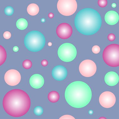 Colored spheres, seamless pattern, vector illustration