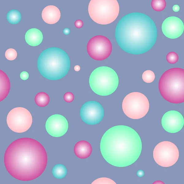 Colored spheres, seamless pattern, vector illustration — Stok Vektör