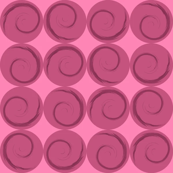 Pink circles with spirals, wrapping paper, vector illustration