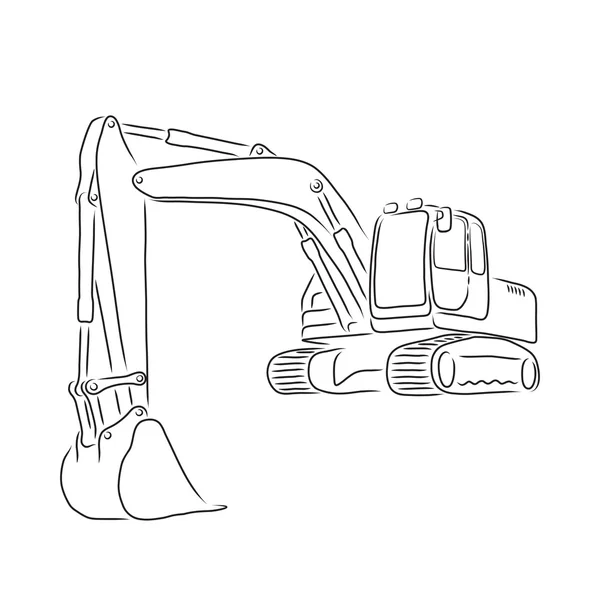 Esboço da escavadeira, ilustração vetorial —  Vetores de Stock