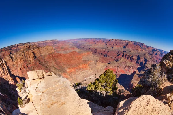 Fisheye uitzicht op de Grand Canyon panorama — Stockfoto
