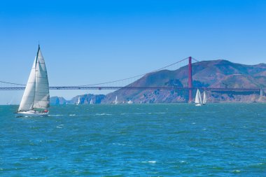 Golden gate Köprüsü ve yatlar