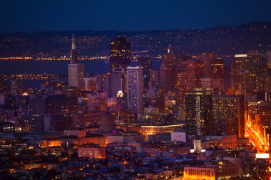 San Francisco şehir merkezinde, gece formu hill