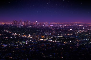Los Angeles gece cityscape bakış