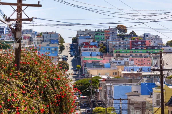 Street and houses in San Francisco — Stock Photo, Image
