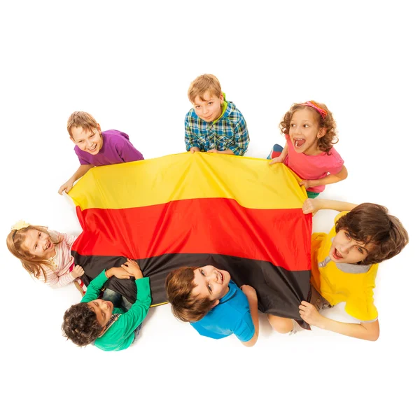 Niños con bandera alemana —  Fotos de Stock