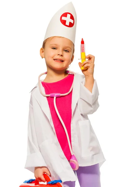 Niña vestida como un doctor —  Fotos de Stock